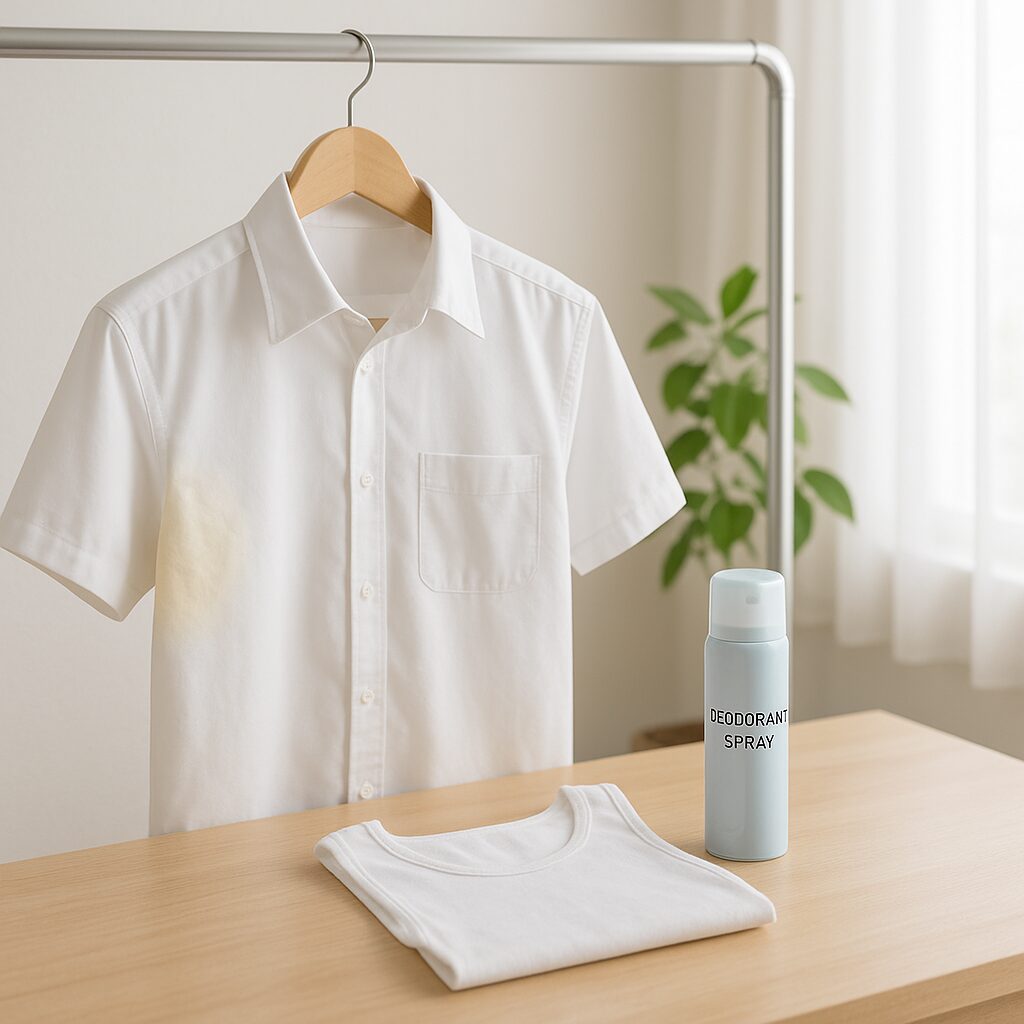 汗ジミを防ぐためのインナーと制汗スプレー