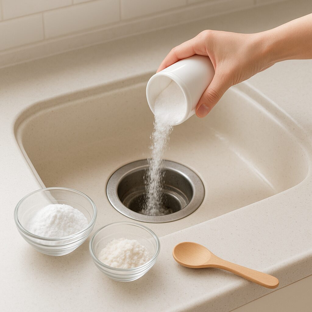 排水口の悪臭予防に使う重曹とクエン酸