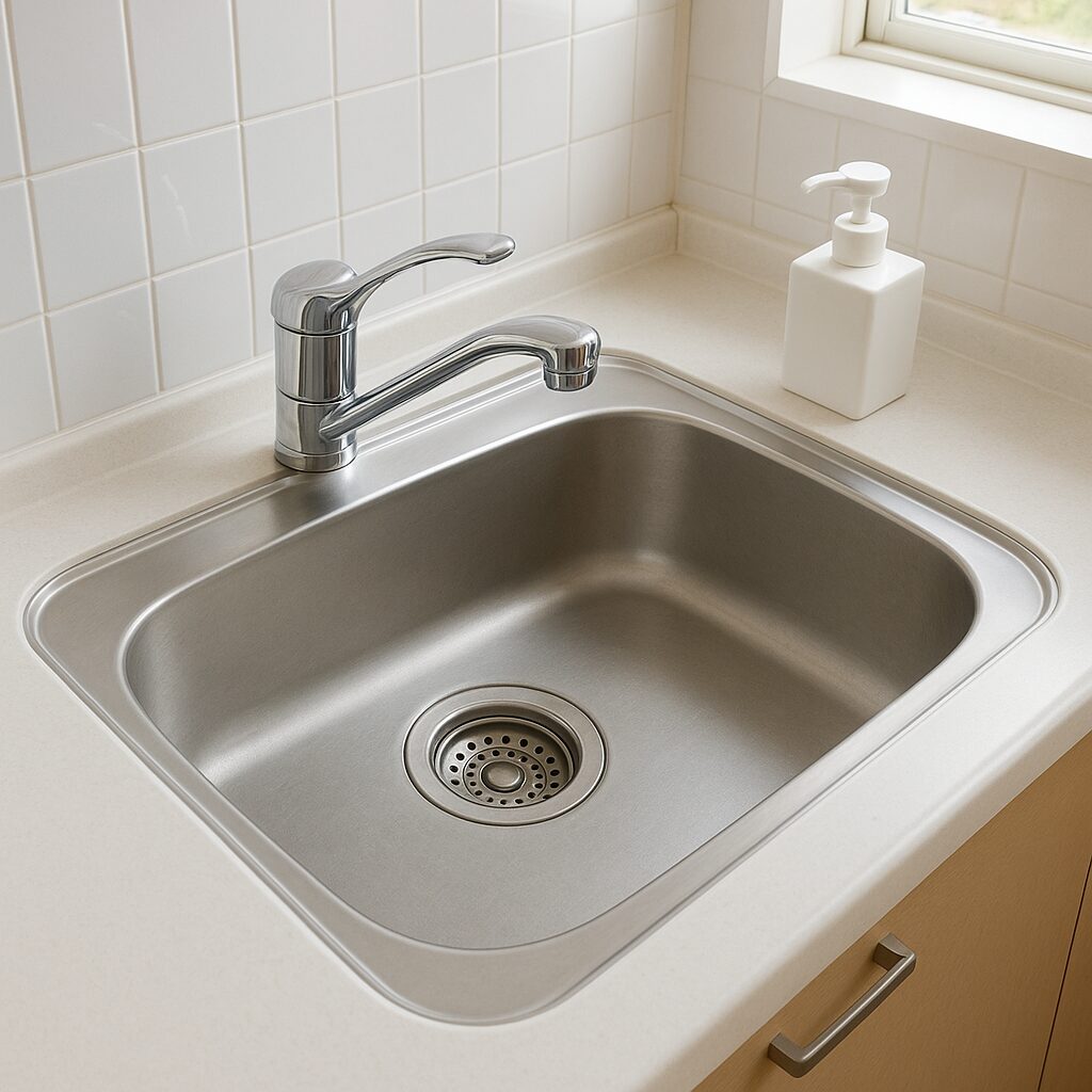 きれいな排水口で悪臭を予防しているキッチン