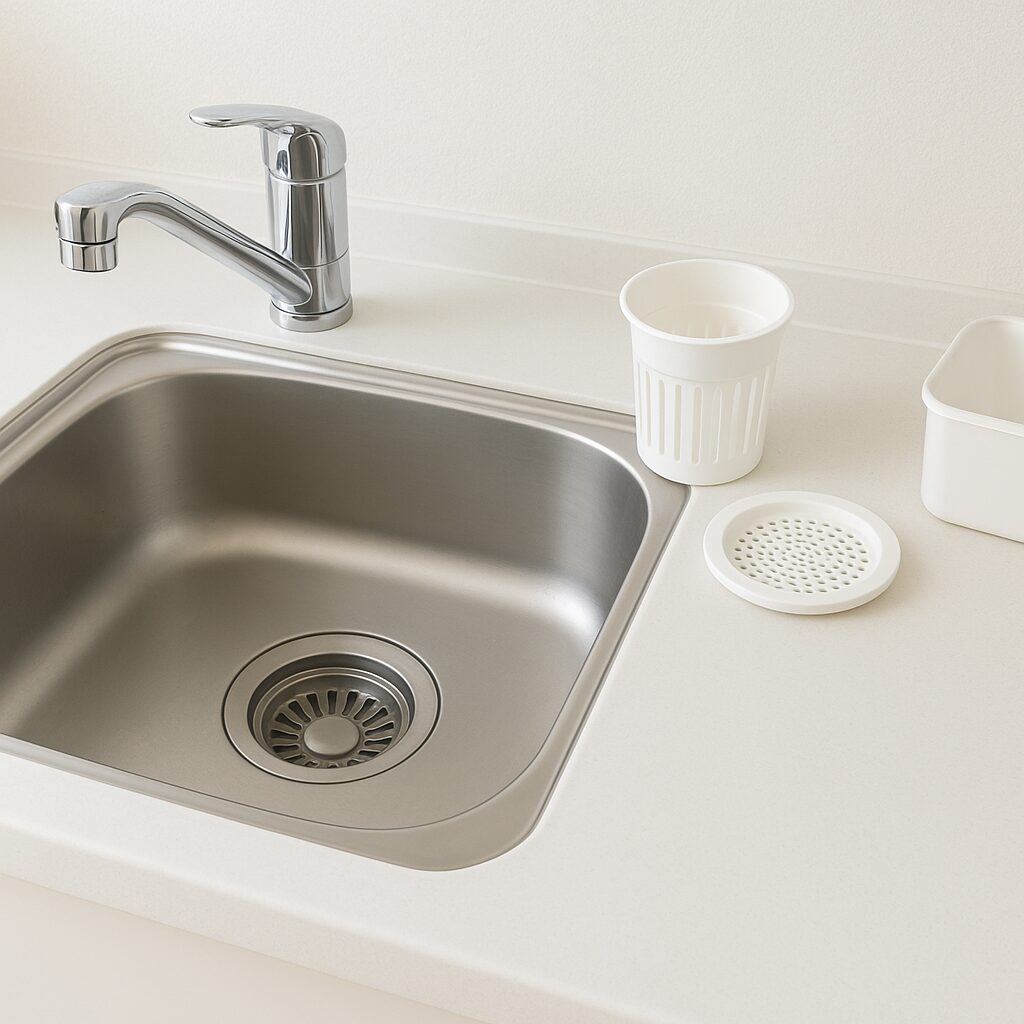 きれいに保たれた排水口と悪臭予防のためのグッズ