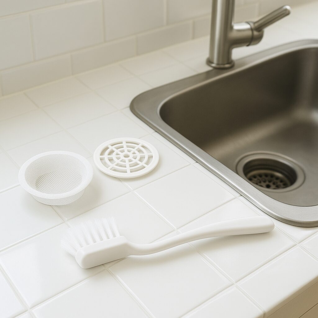 排水口の髪の毛詰まりを防ぐための予防グッズ