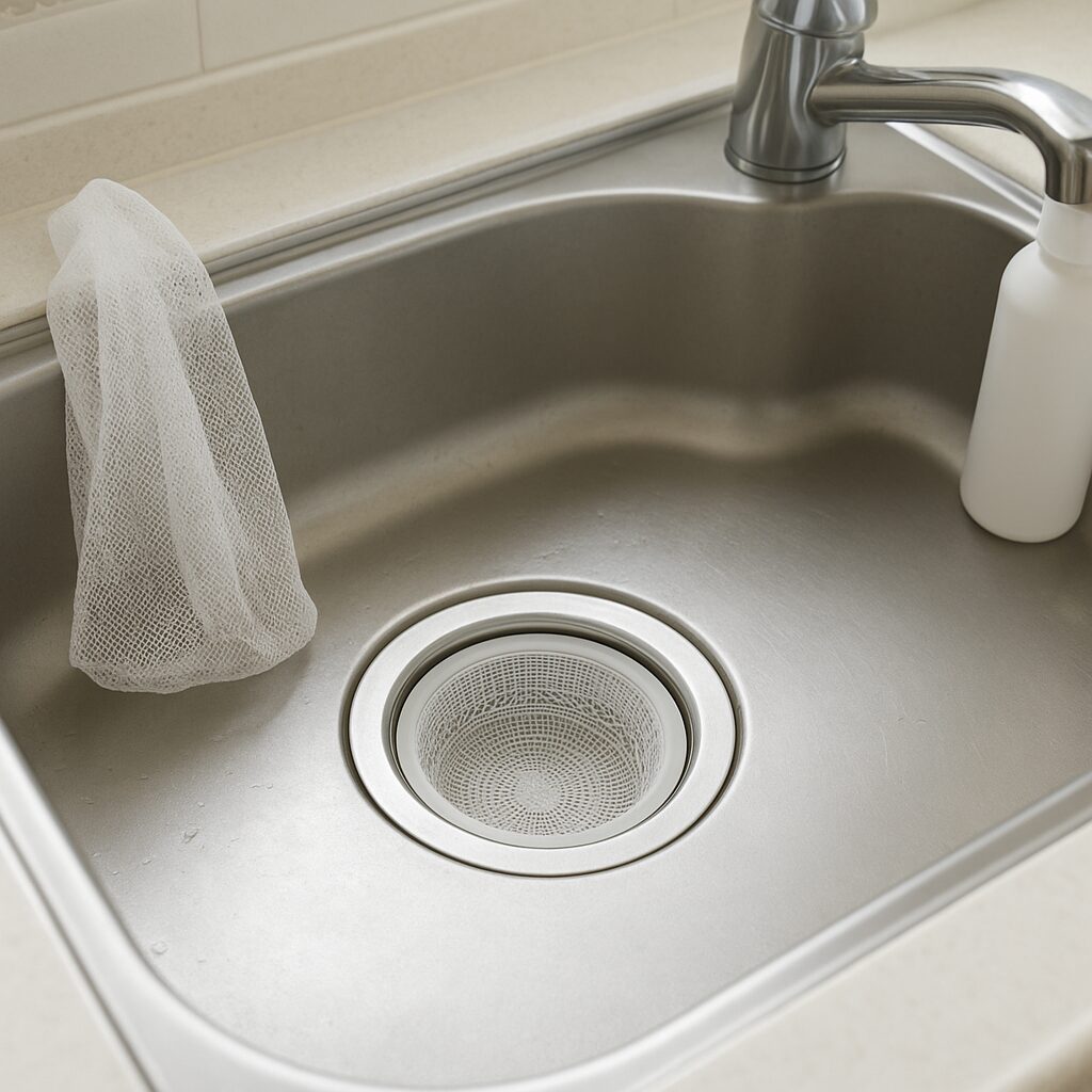 排水口のぬめり予防で清潔に保たれたシンク