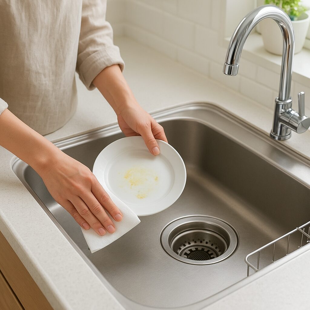 きれいに保たれた排水口と日常の予防掃除の様子