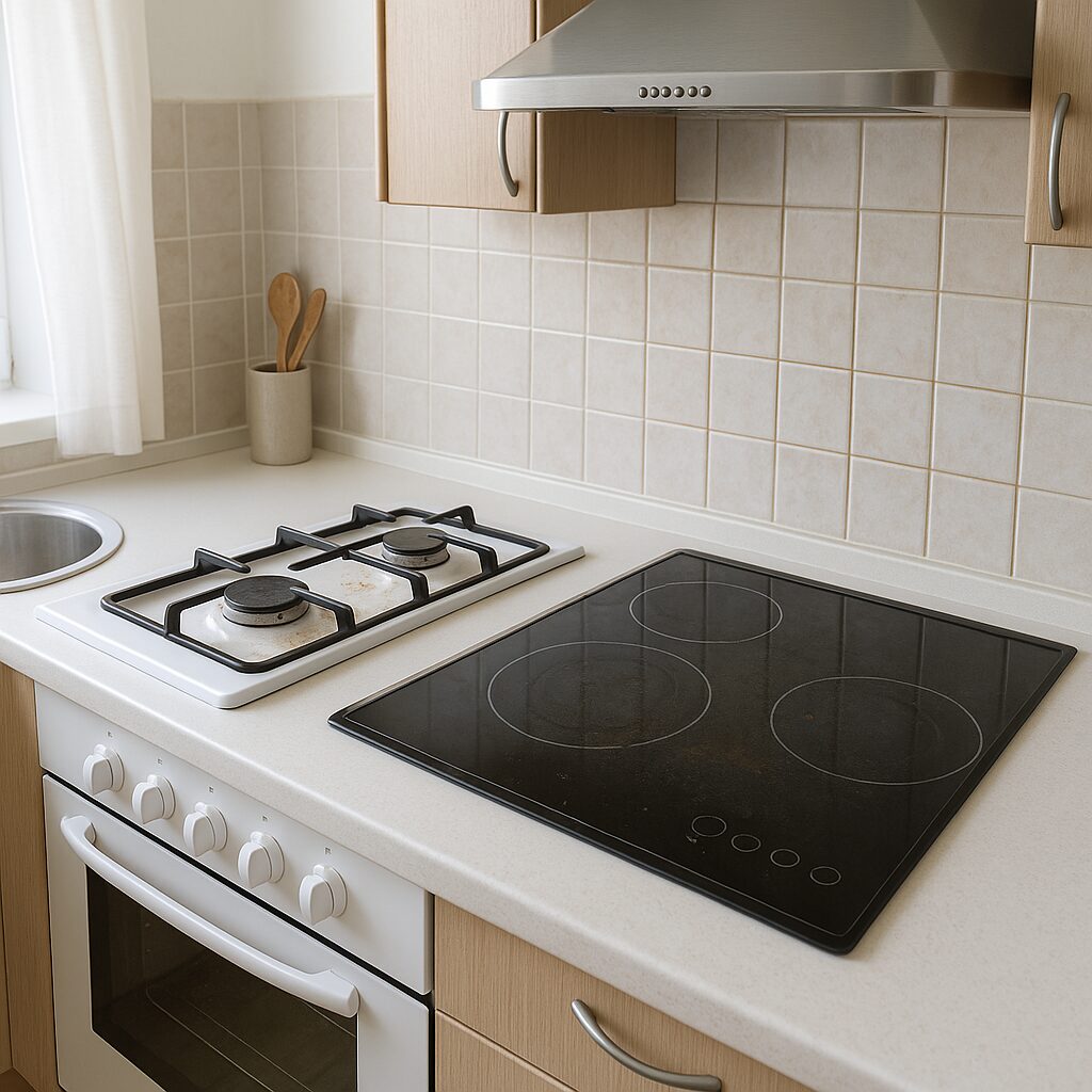 油汚れのないきれいなキッチンコンロのイメージ
