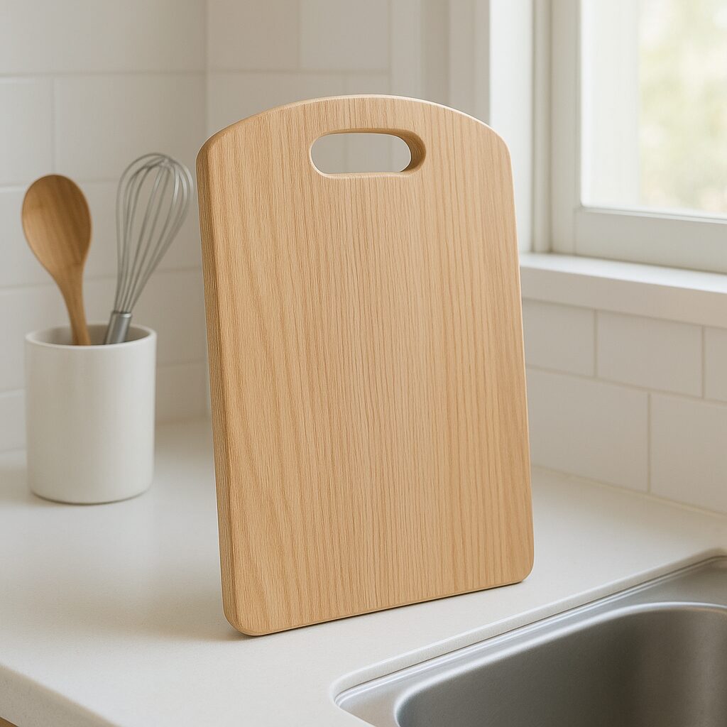 臭い予防のためにまな板を立ててよく乾燥させている様子