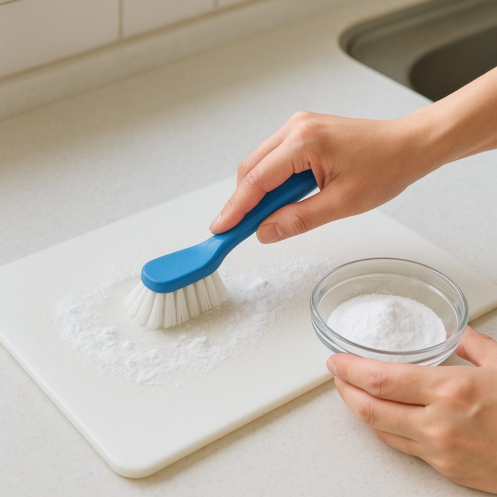 重曹でまな板の臭いを落とす具体的な方法のイメージ