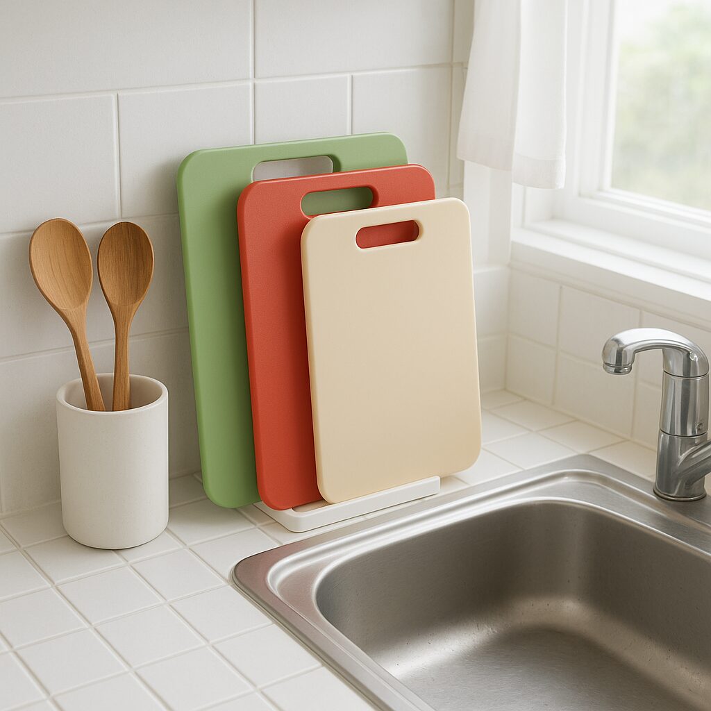 まな板の臭いを予防するための収納と使い分けのイメージ