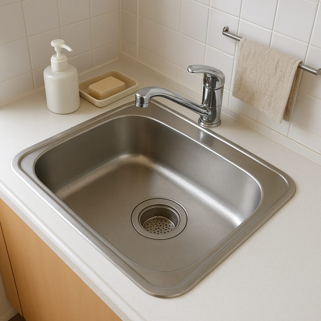 ぬめりのないピカピカに掃除されたキッチンシンク