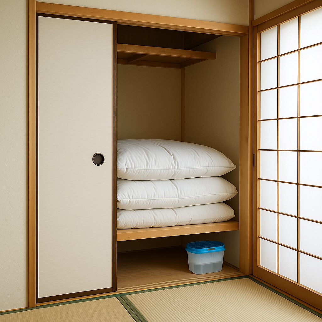 カビ対策がされた整理整頓された押入れの内側