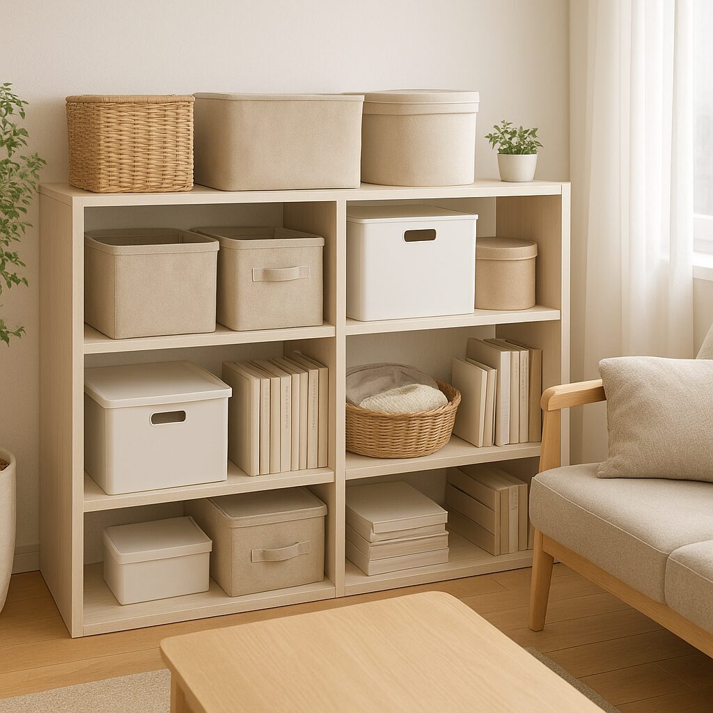 デッドスペースを有効活用したリビング収納のイメージ