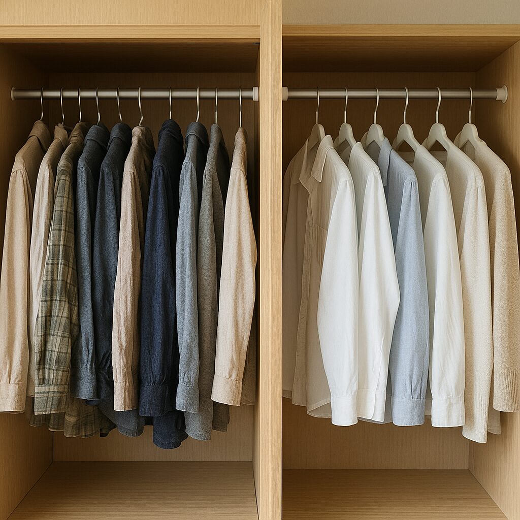 ぎゅうぎゅう詰めとゆとり収納のクローゼット比較