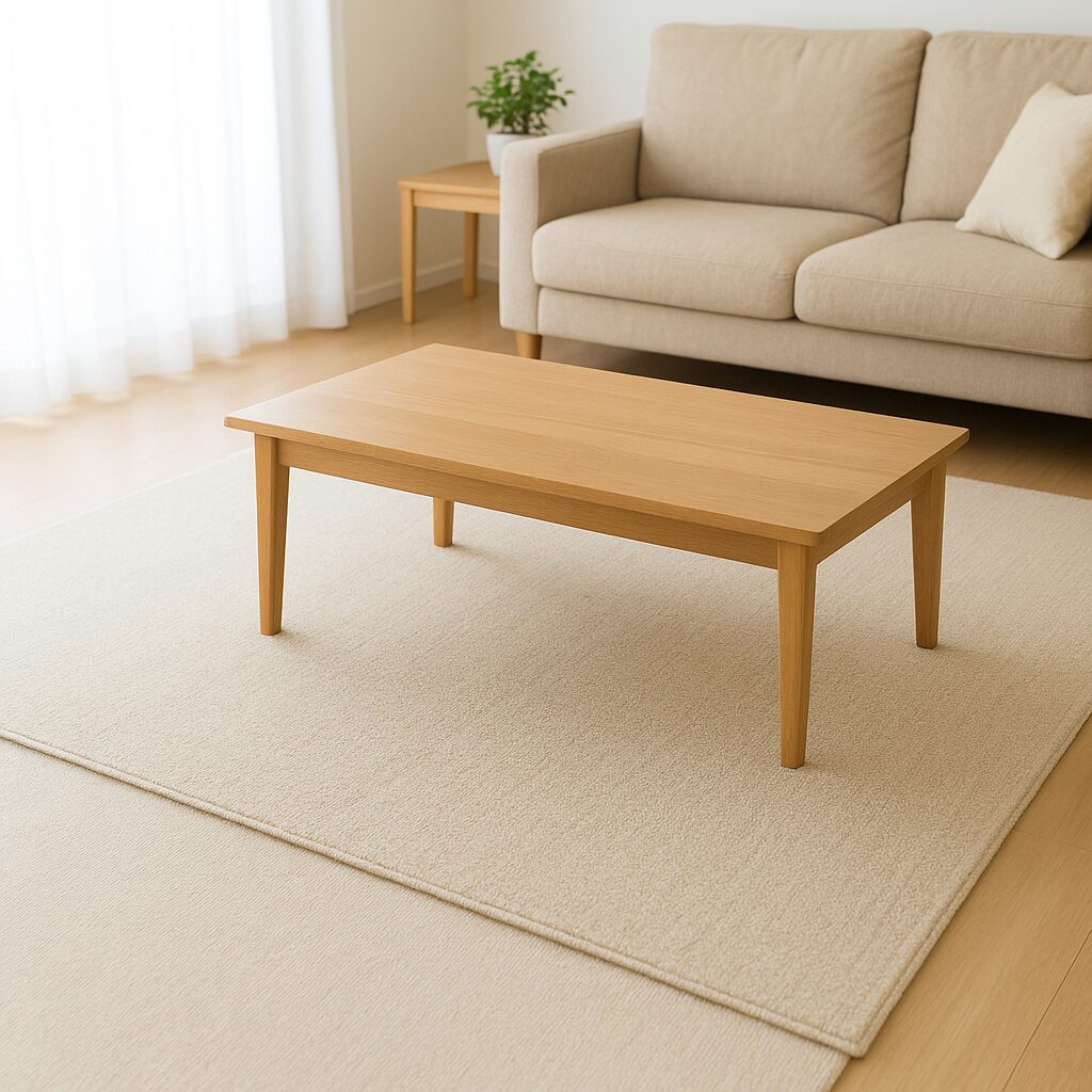 カーペットのシミを予防するための工夫をした部屋のイメージ