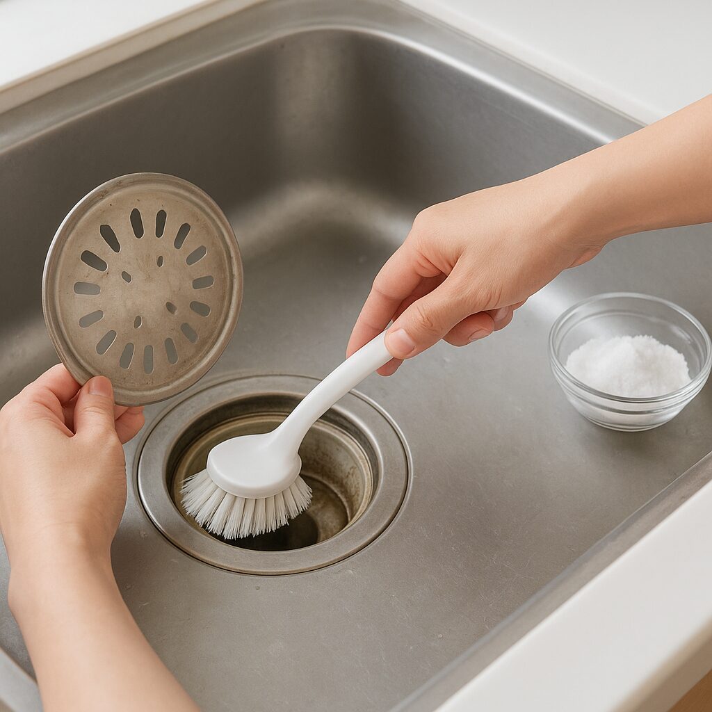 キッチン排水口のぬめり対処法の手順